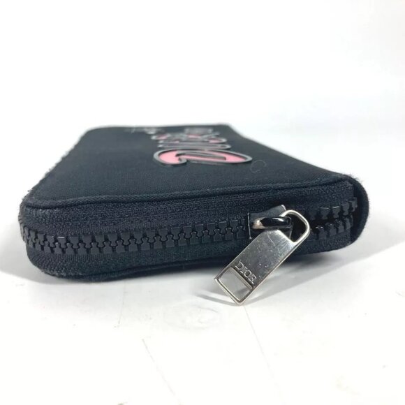 Dior KAWS collaboration Zip Around Long Wallet Long Wallet Nylon Black/pink - Picture 4 of 16